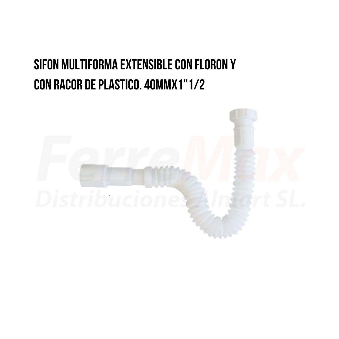 SIFON DESAGUE EXTENSIBLE PVC 40mmx1-1/2-RACOR PVC