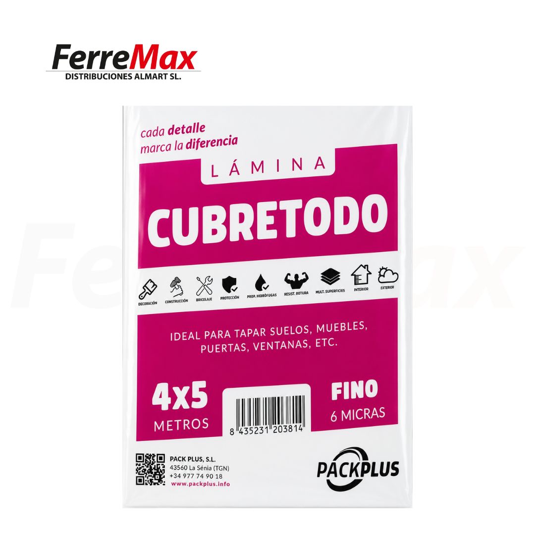 PLASTICO CUBRETODO TRANSP. 4mX5M-GALGA 6micras(100pcs)NET