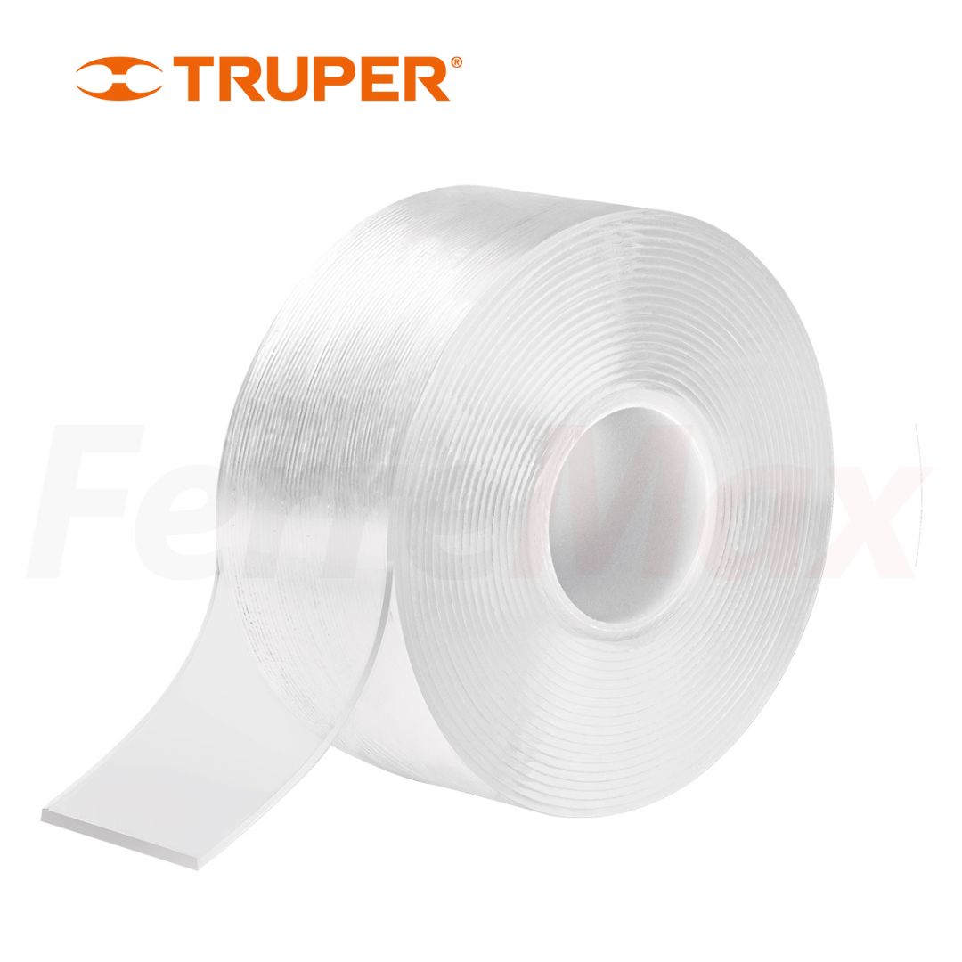 TRUPER CINTA DOBLE CARA TRANSPARENTE 30mmX3M USO PRO(4)