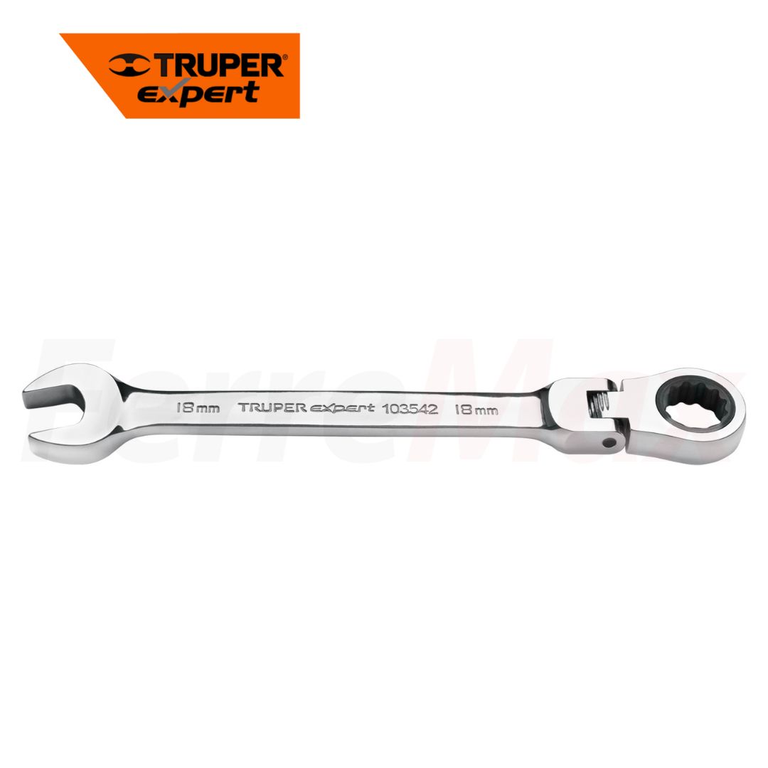 TRUPER EXPERT LLAVE COMBINADA CARRACA 18mm ARTICULADA(3)