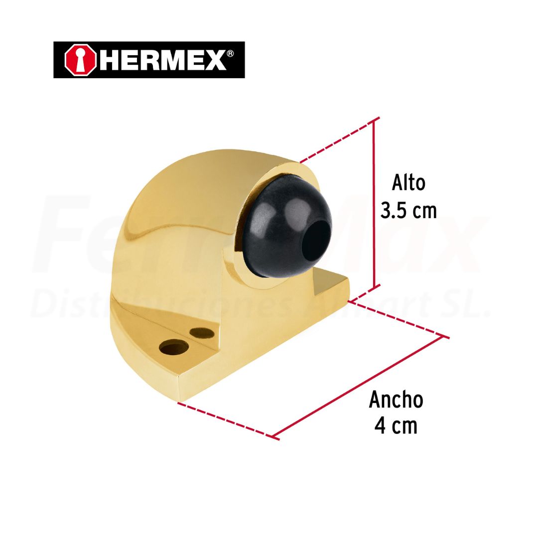 HERMEX TOPE PUERTA TIPO CODO LATON BLISTER(6)