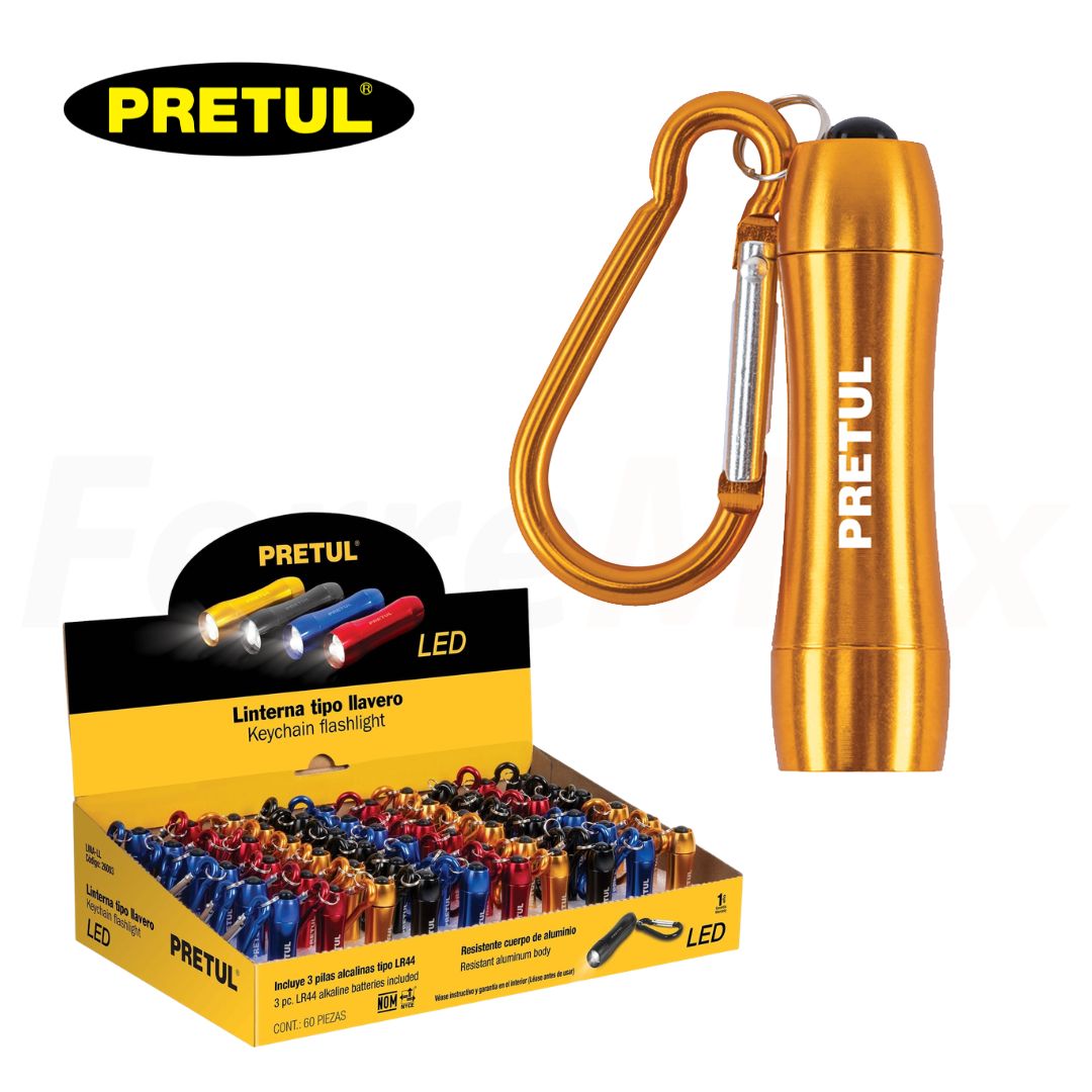 PRETUL LINTERNA 3xLED MINI+MOSQUETON EXPO.60pz