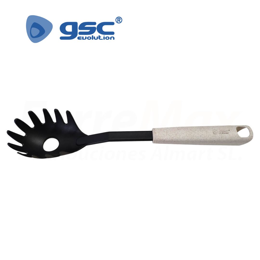 GSC CUCHARA SERVIR PASTA NYLON BLANCO/NEGRO(12)