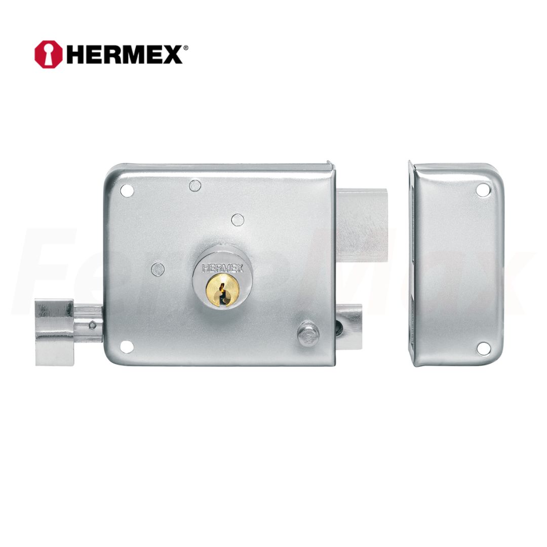 HERMEX CERRADURA SOBREPONER 75mm DERECHA CROMO(3)