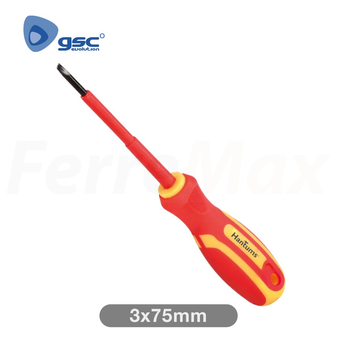 GSC DESTORNILLADOR AISLADO PLANO 3X75MM (12)