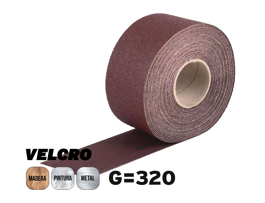 BRONCO ROLLO VELCRO LIJAR GRANO 320 25mX100mm(4)