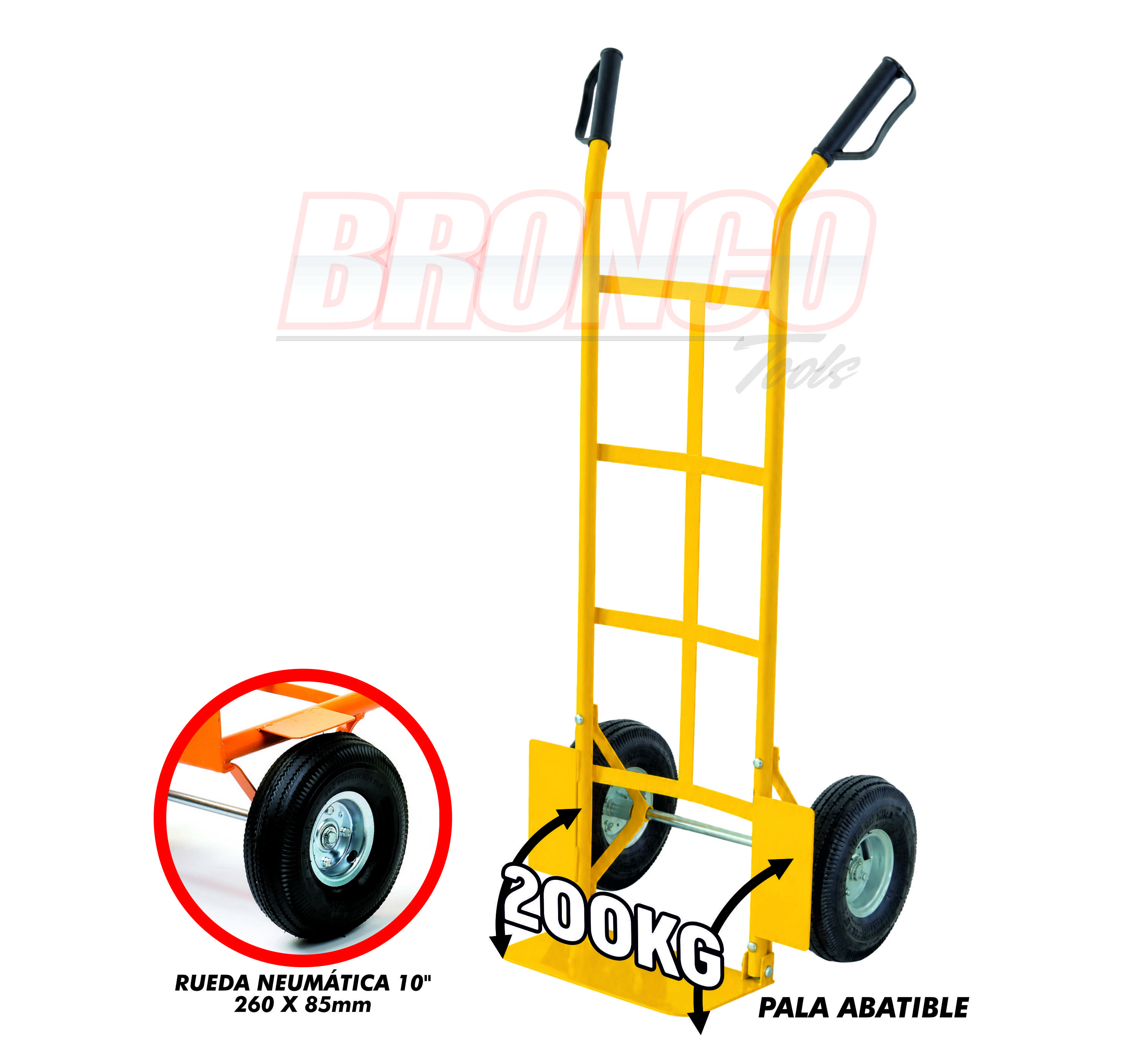 BRONCO CARRETILLA CARGA 200KG PALA ABATIBLE(2)