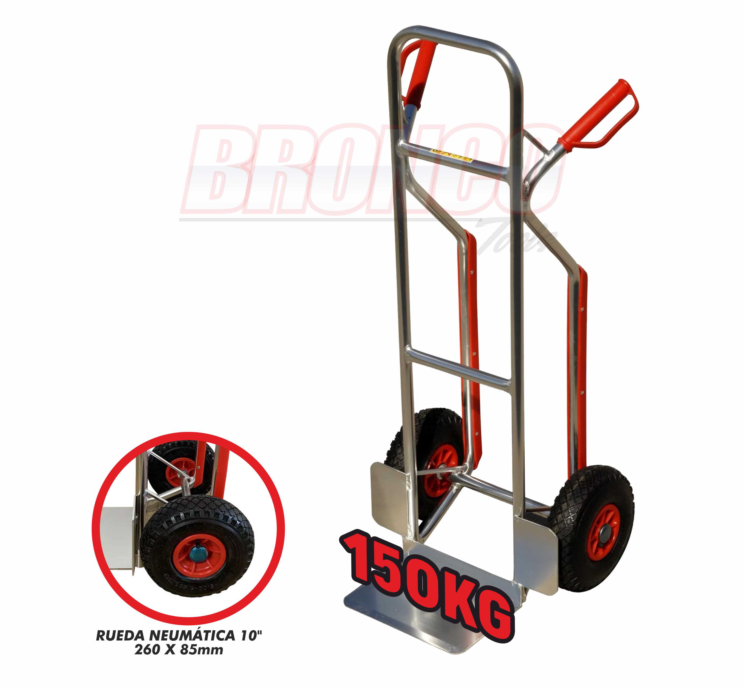 BRONCO CARRETILLA CARGA 150KG ALUMINIO (2)