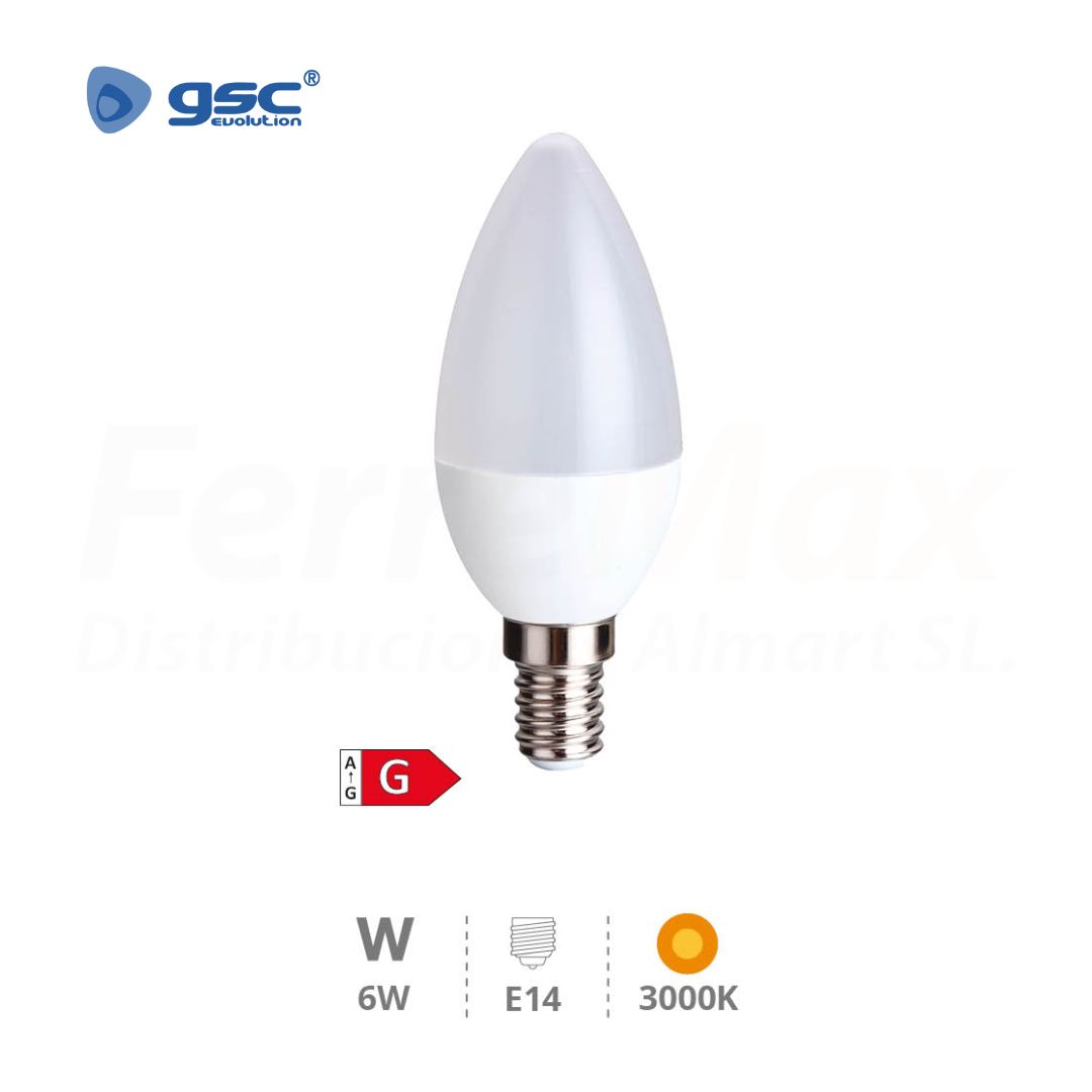 LIBERTINA BOMBILLA LED VELA E14-6W-3000K(100)
