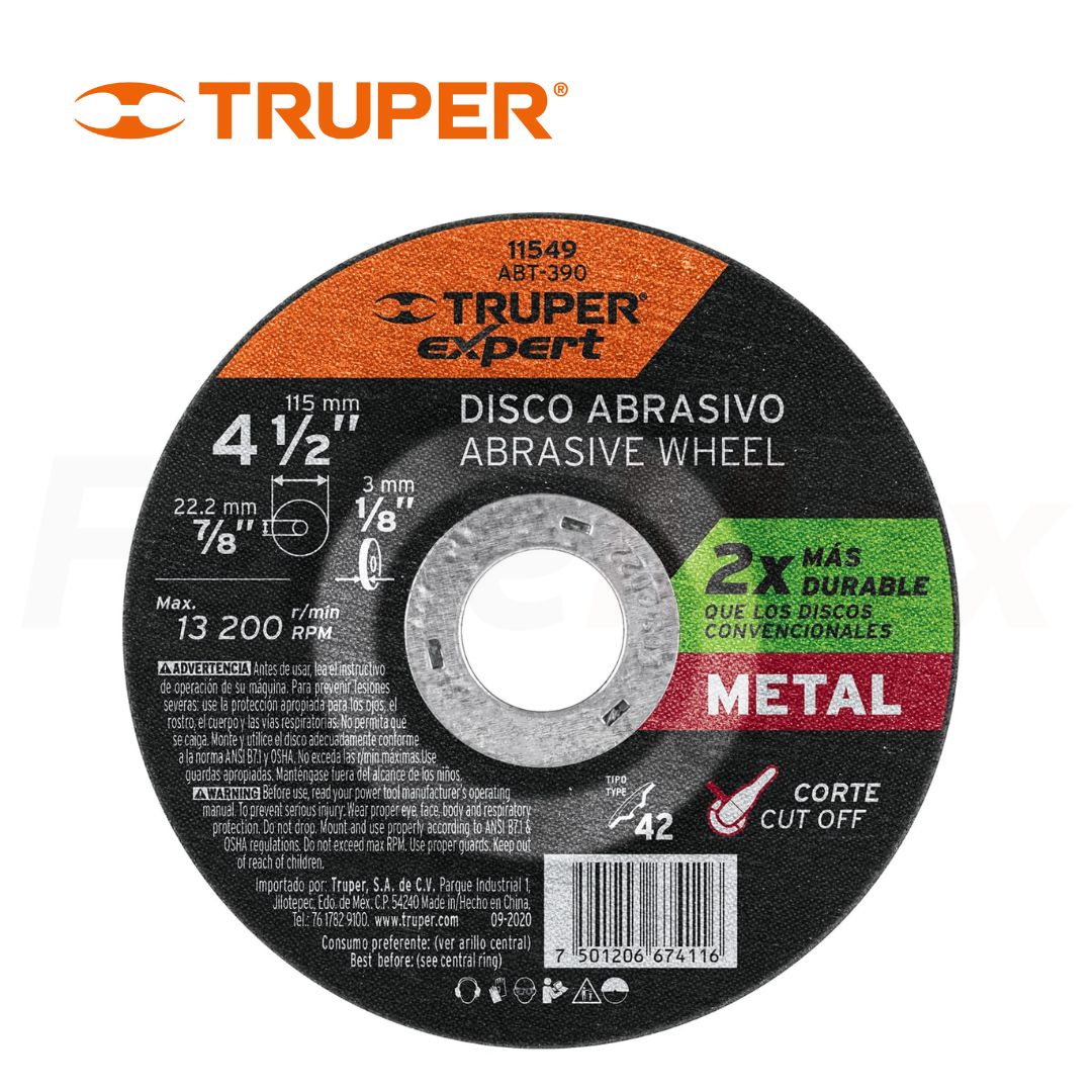 TRUPER DISCO CORTE METAL 115mmX3mm