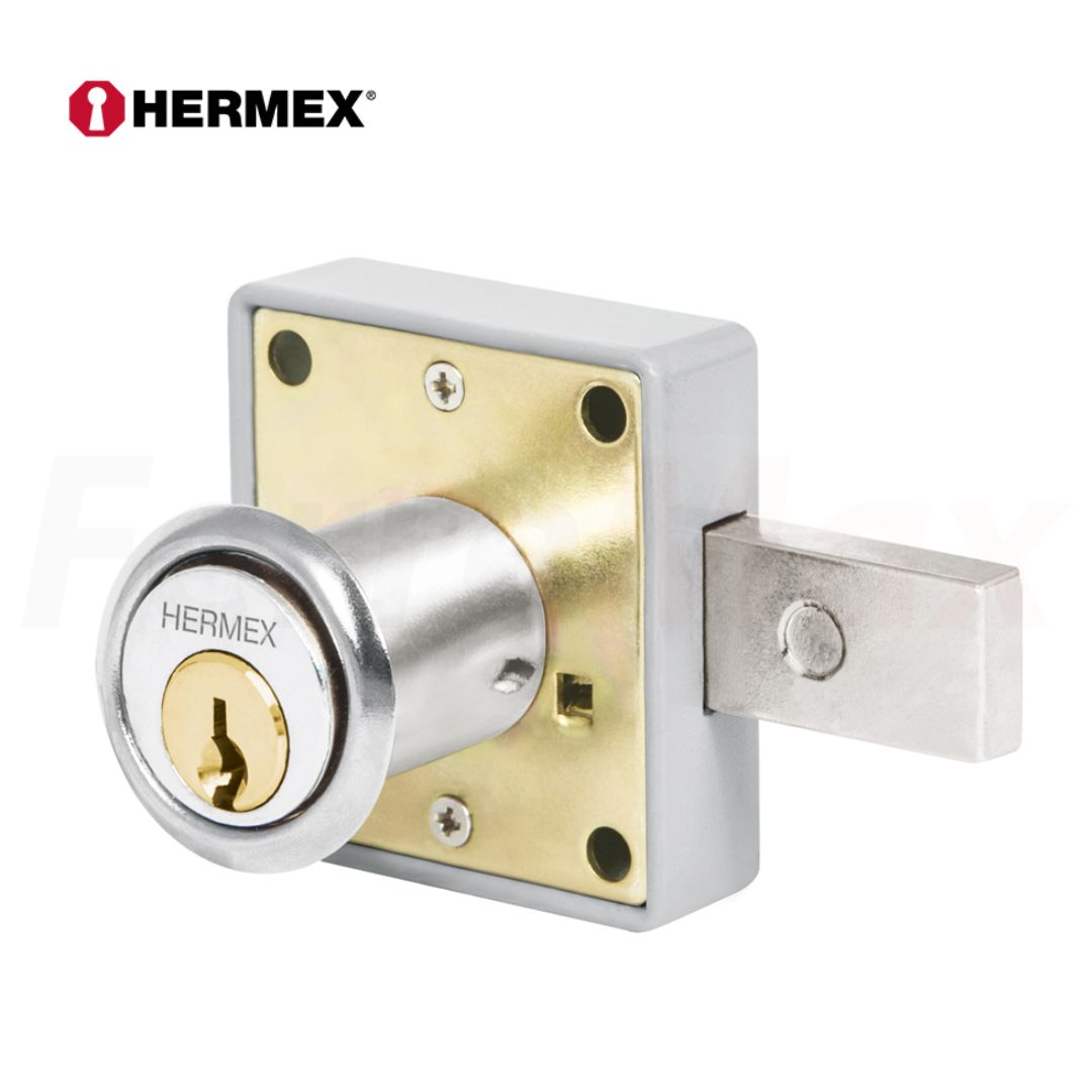 HERMEX CERRADURA P/MUEBLE CILINDRO 29.5cm CROMO(6)
