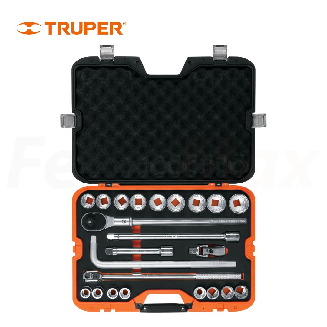 TRUPER JUEGO DADOS PULGADAS 3/4+CARRACA+17 pcs(1)