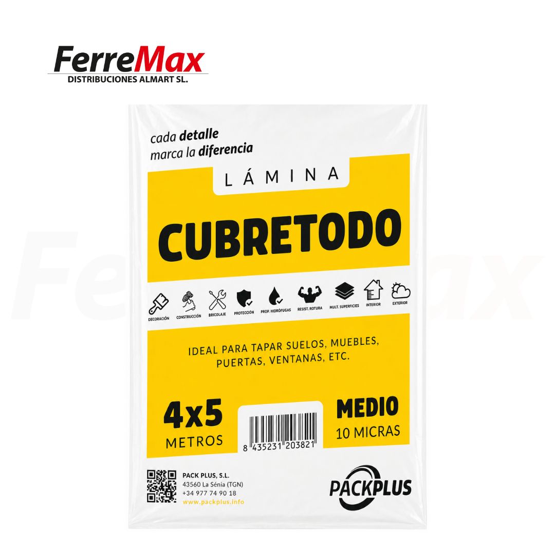 PLASTICO CUBRETODO TRANSP.4mX5M GALGA 10micras(caja 50pc)NET