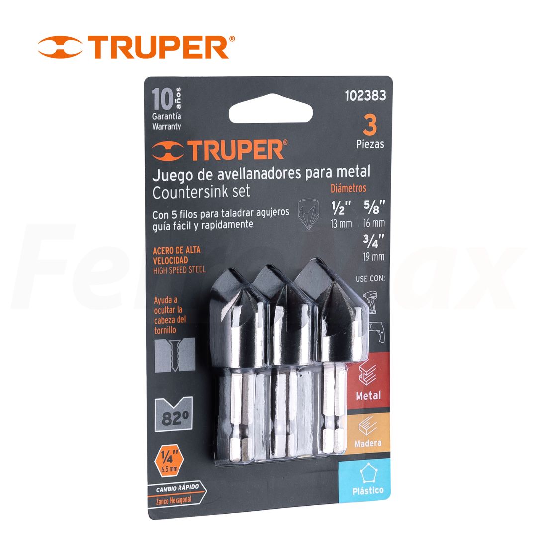 TRUPER JUEGO 3 AVELLANADORES METAL M6-M8-M10(4)