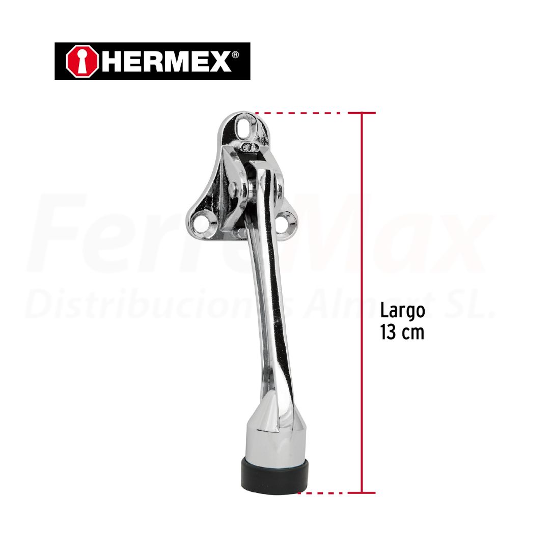 HERMEX TOPE FIJA PUERTAS CROMO BLISTER(6)