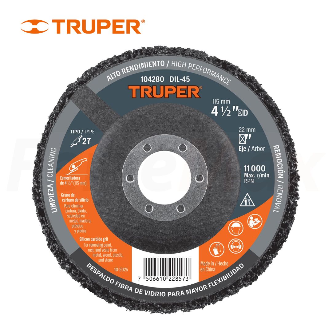 TRUPER DISCO ABRASIVO REMOVER Y LIMPIAR 4-1/2"(5)